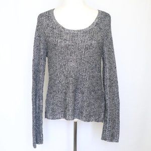 Eileen Fisher Gray Metallic Knit Sweater Small